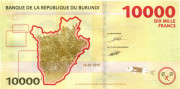 10 000 франков Бурунди 2015-2018 годов. P-54 10 000 франков Бурунди 2015-2018 годов. P-54