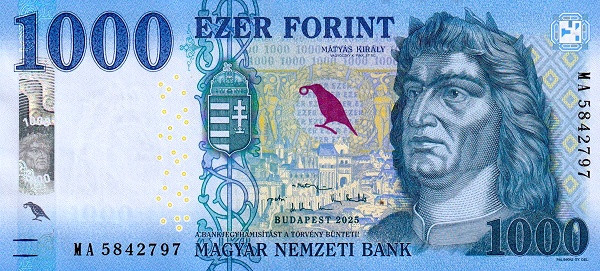 1000 форинтов Венгрии 2017-2025 года. Р-203 1000 форинтов Венгрии 2017-2025 года. Р-203