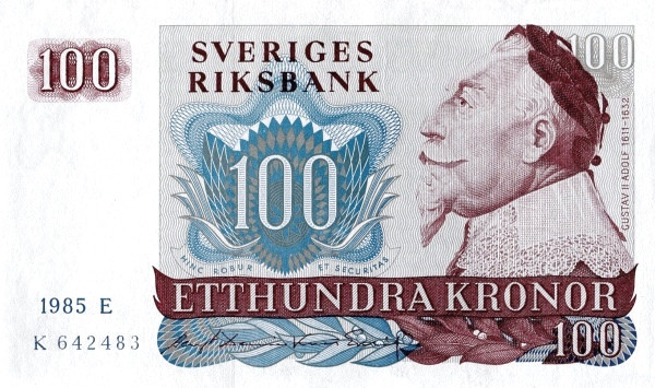 100 крон Швеции 1965-1985 года. Р-54 100 крон Швеции 1965-1985 года. Р-54