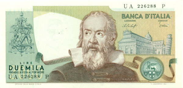 2000 лир Италии 1973-1983 годов. P-103 2000 лир Италии 1973-1983 годов. P-103