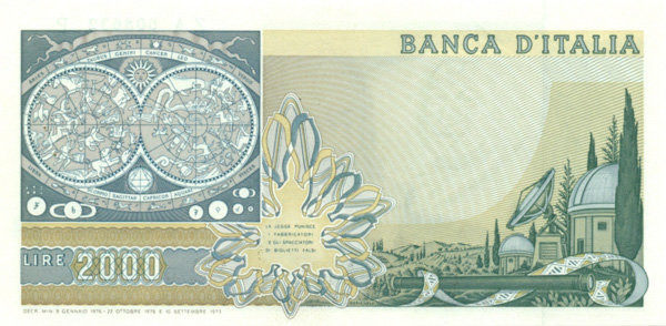 2000 лир Италии 1973-1983 годов. P-103 2000 лир Италии 1973-1983 годов. P-103