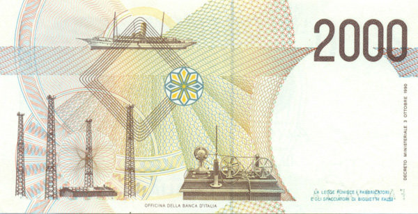 2000 лир Италии 1990 года. P-115