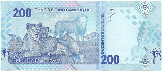 200 метикас Мозамбика 2024 года. P-W158