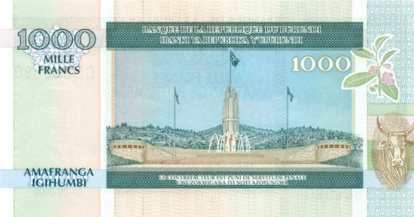1000 франков Бурунди 2009 года. P-46