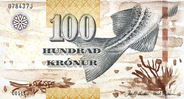 100 крон Фарерских островов 2011 года. Р-30 100 крон Фарерских островов 2011 года. Р-30