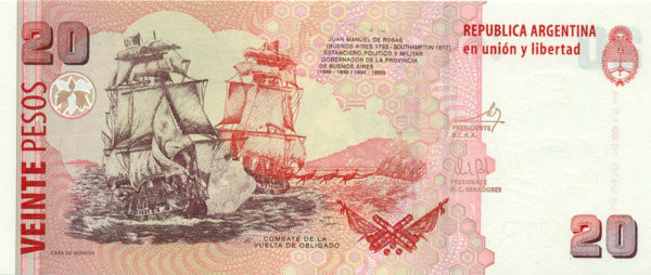 20 песо Аргентины 2003 года. P-355