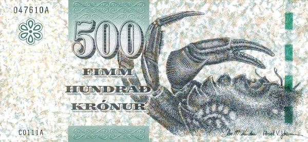 500 крон Фарерских островов 2011 года. Р-32