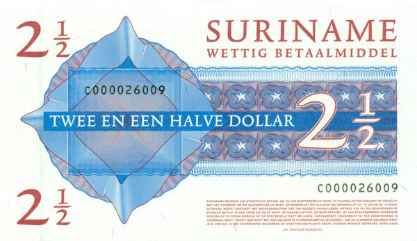 2.5 доллара Суринама 2004 года p156