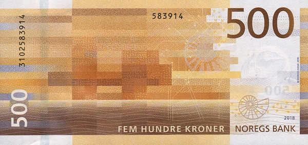 500 крон Норвегии 2018 года. Р-56 500 крон Норвегии 2018 года. Р-56