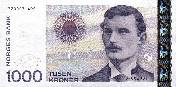 1000 крон Норвегии 2001-2004 года. Р-52 1000 крон Норвегии 2001-2004 года. Р-52