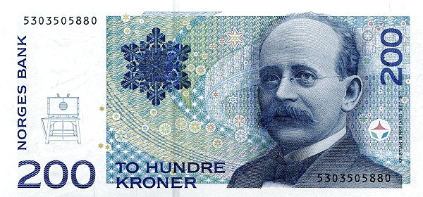200 крон Норвегии 1994-2000 года. Р-48 200 крон Норвегии 1994-2000 года. Р-48