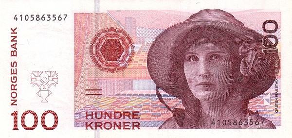 100 крон Норвегии 1995-1999 года. Р-47 100 крон Норвегии 1995-1999 года. Р-47