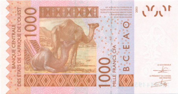 1000 франков Сенегала 2003 года р715Кa