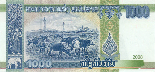 1000 кип Лаоса 2008 года. P-39
