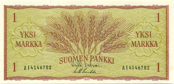 1 марка Финляндии 1963 года р98a(38)