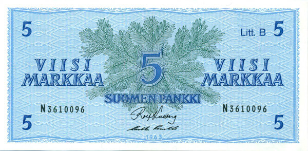 5 марок Финляндии 1963 года р106Aa(25)