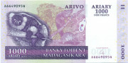 1000 ариари-5000 франков Мадагаскара 2004 года р89b 1000 ариари-5000 франков Мадагаскара 2004 года р89b