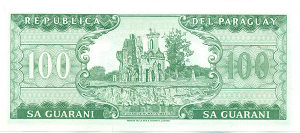 100 гуарани Парагвая 1952(1982) года p205