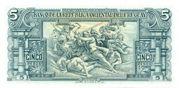 5 песо Уругвая 02.01.1939 года р36в(2)