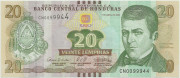20 лемпира Гондураса 2012-2022 годов. P-100 20 лемпира Гондураса 2012-2022 годов. P-100