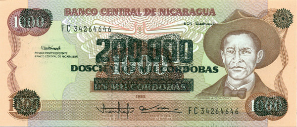 200.000 кордоба Никарагуа 1985 (1990) года р162