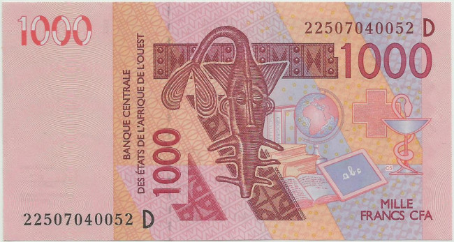 1000 франков Мали 2003-2023 годов. P-415D 1000 франков Мали 2003-2023 годов. P-415D