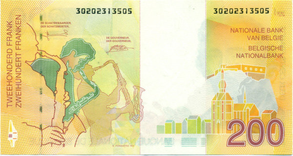 200 франков Бельгии 1995 года. P-148