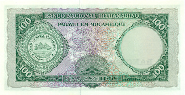 100 эскудо Мозамбика 27.03.1961(1976) года р117