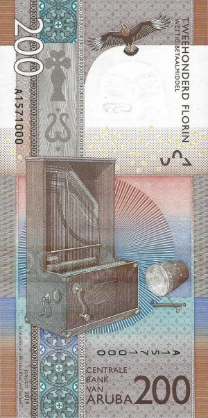 200 флоринов Арубы 2019 года. Р-25 200 флоринов Арубы 2019 года. Р-25