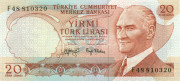20 лир Турции 1974 года р187а 20 лир Турции 1974 года р187а