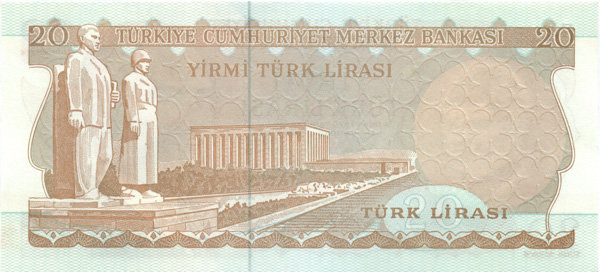 20 лир Турции 1974 года р187а