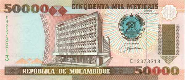 50.000 метикас Мозамбика 1993 года р138
