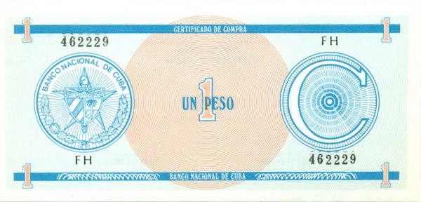 1 песо Кубы 1985 года. P-FX11