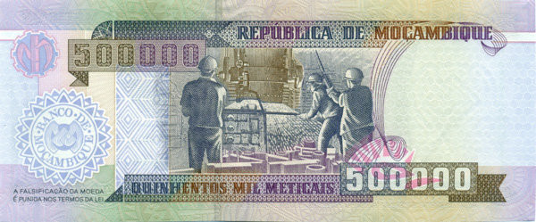 500.000 метикас Мозамбика 2003 года р142