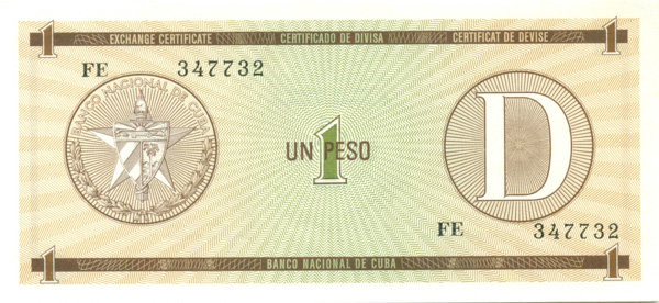 1 песо Кубы 1985 года. P-FX32