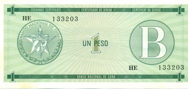 1 песо Кубы 1985 года. P-FX6