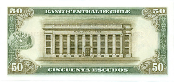 50 эскудо Чили 1962-1975 годов р140b(2)