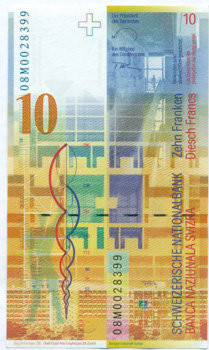 10 франков Швейцарии 2000-2013 года. Р-67