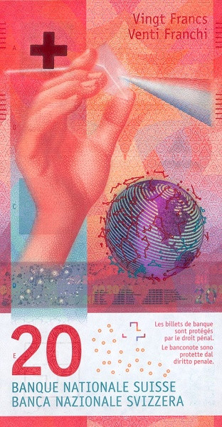 20 франков Швейцарии 2015-2021 года. Р-76 20 франков Швейцарии 2015-2021 года. Р-76