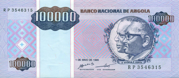100000 кванз Анголы 1995 года. P-139