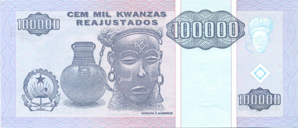 100000 кванз Анголы 1995 года. P-139