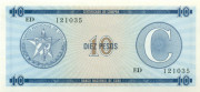 10 песо Кубы 1985 года. P-FX22 10 песо Кубы 1985 года. P-FX22
