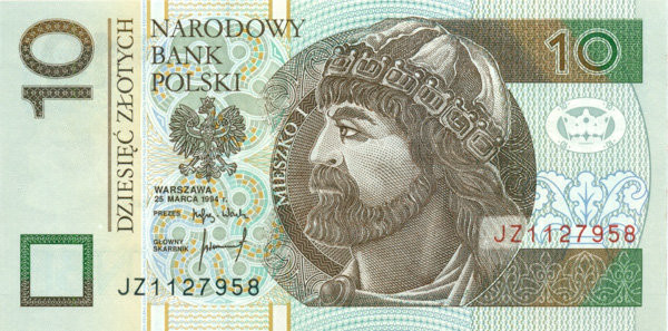 10 злотых Польши 25.03.1994 года р173A