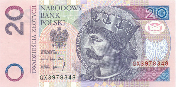 20 злотых Польши 25.03.1994 года р174
