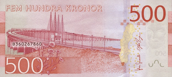 500 крон Швеции 2015-2024 года. Р-73 500 крон Швеции 2015-2024 года. Р-73