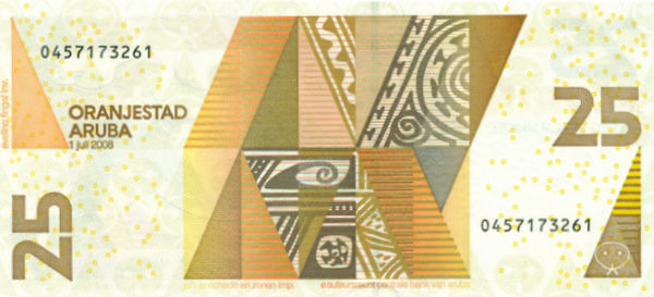 25 флоринов Арубы 2003-2012 годов. P-17 25 флоринов Арубы 2003-2012 годов. P-17