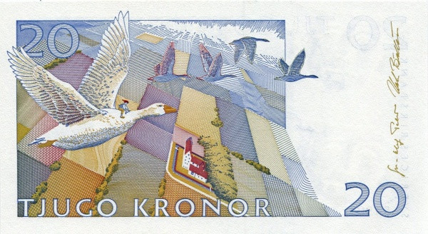 20 крон Швеции 1991-1995 года. Р-61 20 крон Швеции 1991-1995 года. Р-61