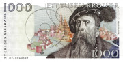 1000 крон Швеции 1989-1992 года. Р-60 1000 крон Швеции 1989-1992 года. Р-60