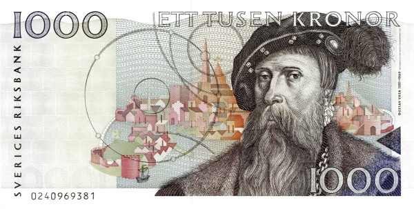 1000 крон Швеции 1989-1992 года. Р-60 1000 крон Швеции 1989-1992 года. Р-60