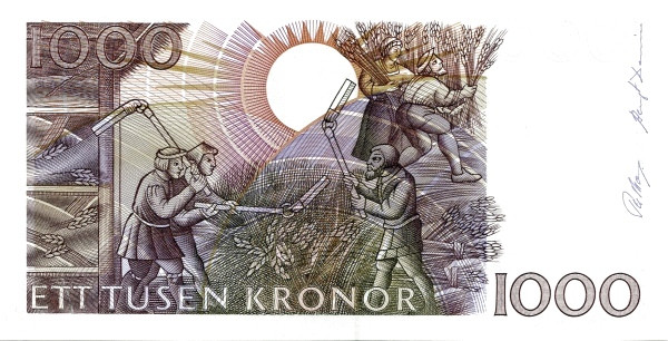 1000 крон Швеции 1989-1992 года. Р-60 1000 крон Швеции 1989-1992 года. Р-60